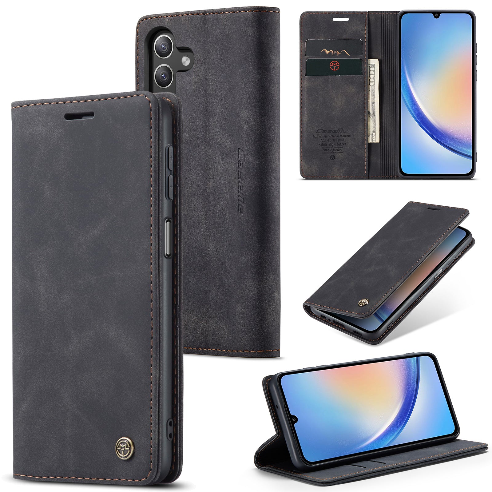 CASEME 013 Series Phone Shell pro Samsung Galaxy A24 4G PU kožené pouzdro na peněženku Flip Cover CASEME 013 Series Phone Shell pro Samsung Galaxy A24 4G PU kožené pouzdro na peněženku Flip Cover